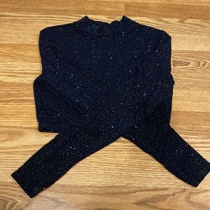 Glitter long sleeve crop top